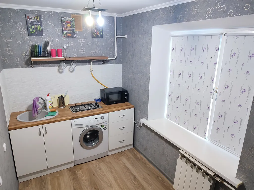 Просторная квартира с ремонтом в стиле лофт.