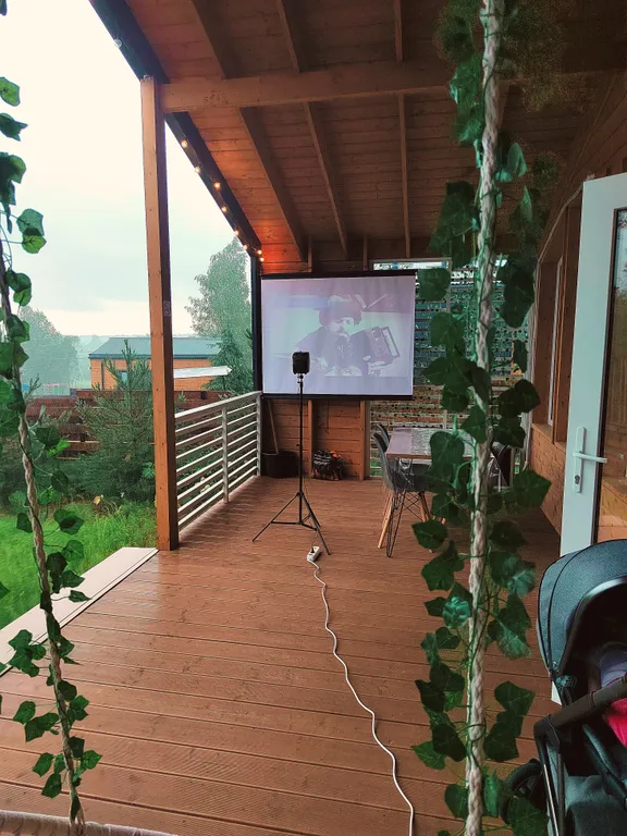 Коттедж Дом Какао с маршмеллоу с кинотеатром на террасе в КП Грин Лаундж — Истра