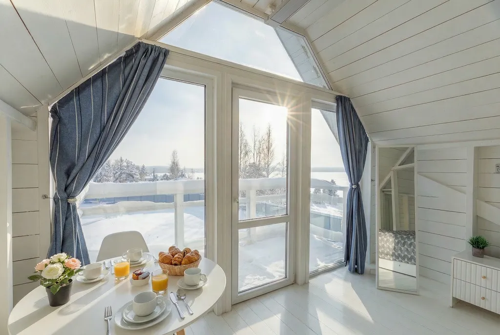 Коттедж Солнесная гора-Сяпся с сауной, 3 спальнями и видом на озеро — аренда посуточно в Сяпся