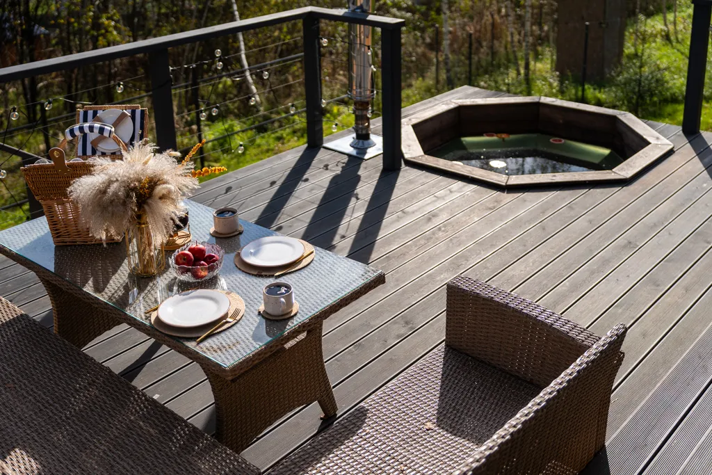 Дом с чаном и сауной у леса.