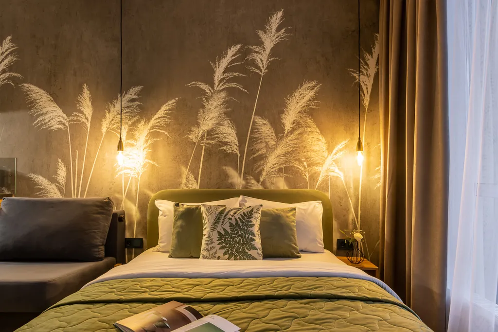 Студия Колосья с качелью на балконе и видом на сосны