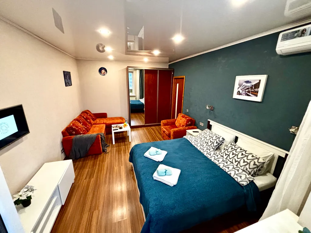 Евродвушка рядом с термами, кванью и музеем космонавтики с 5 кроватями