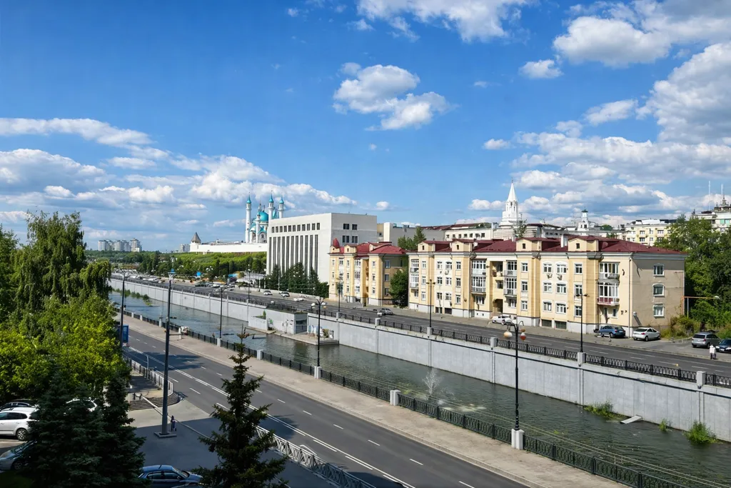 Квартира Квартира для большой семьи в центре с видом на кремль+паркинг и сауна — Казань