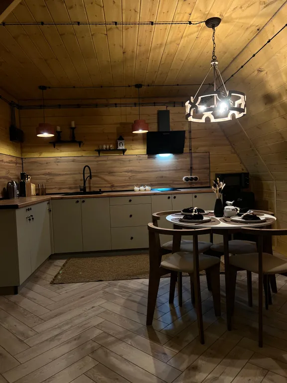 Уютный дом в стиле A frame на поляне Чегет