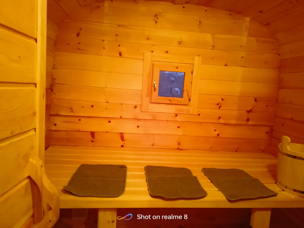 Домик А-фрейм с баней и купелью