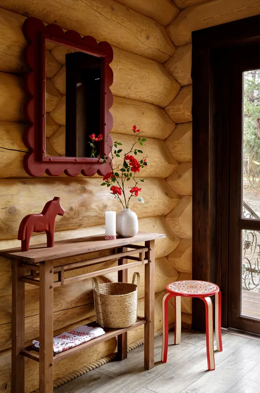 Эко-коттедж в русском стиле с панорамными окнами и террасой в лес