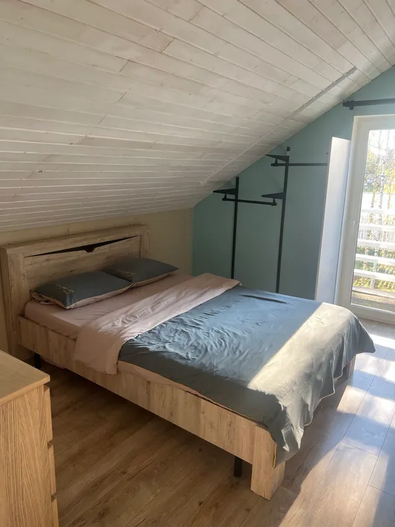 Дом с березовым лесом на участке