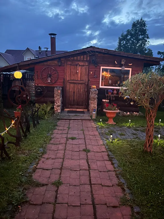 Дом с баней на берегу озера, в черте города