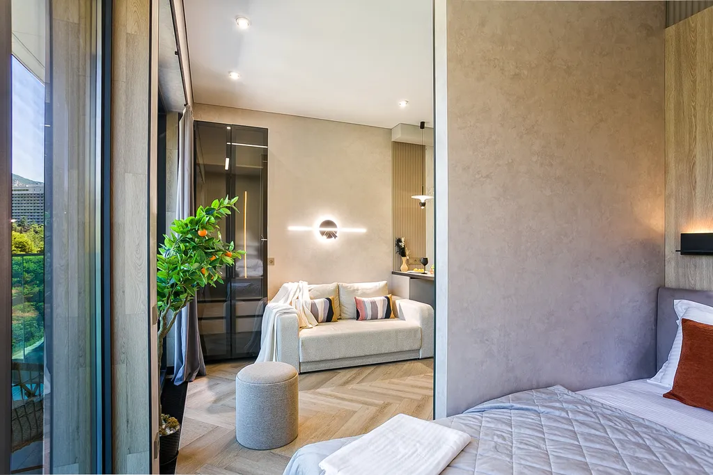 Студия с панорамой на горы