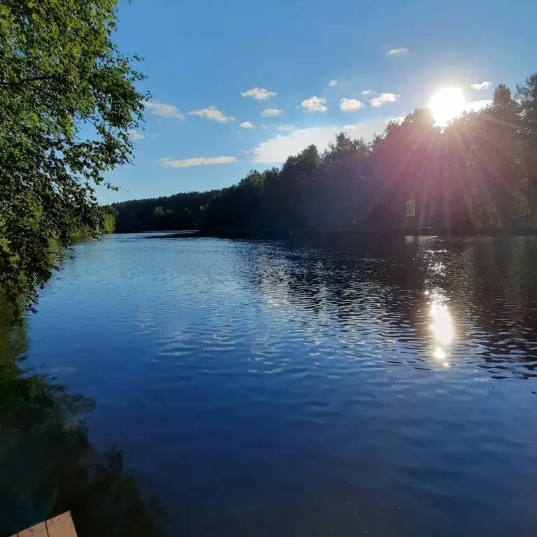 Дом на берегу реки в живописном месте, рядом озеро Сямозеро