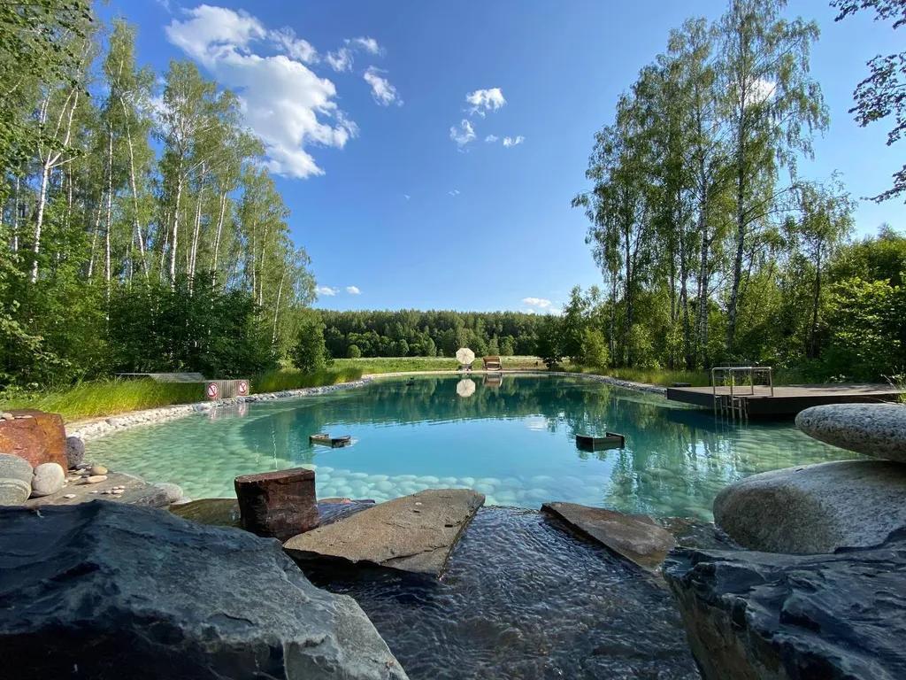 Коттедж Уютный домик в лесу, собственный шикарный пруд с пляжем — Озёры