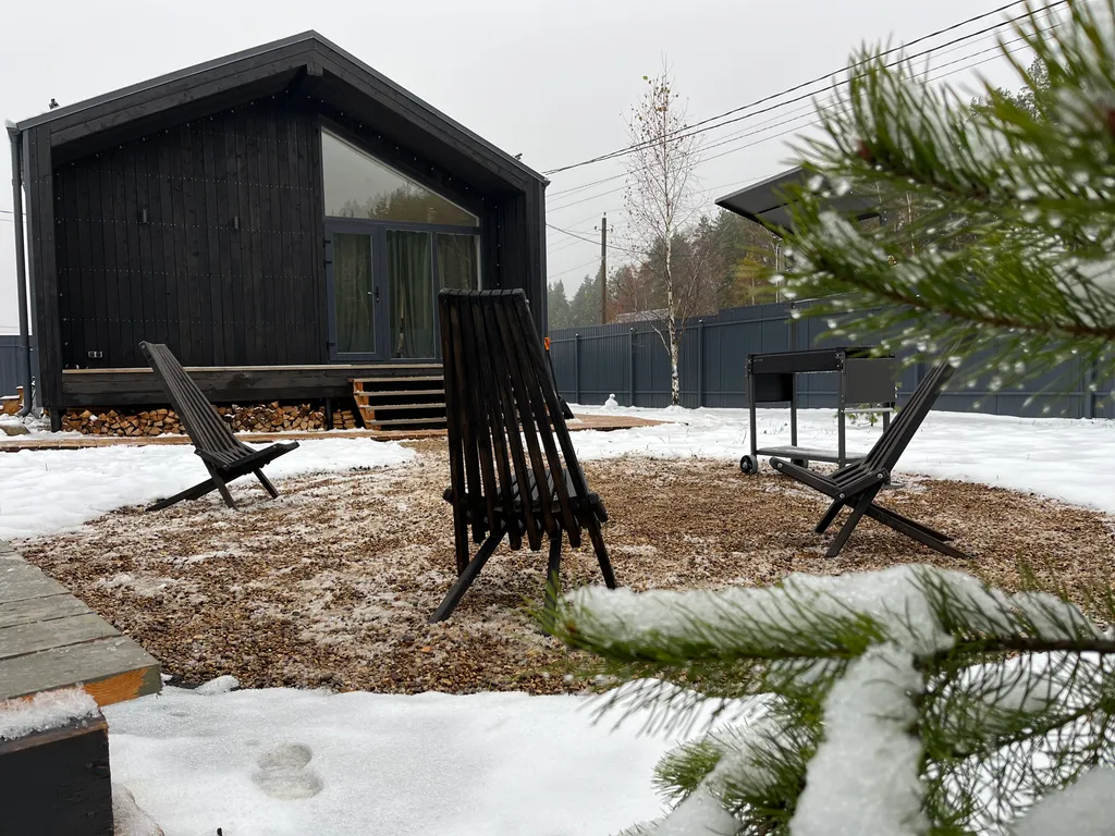 Стильный Барнхаус в окружении леса с сауной и сибирским банным чаном