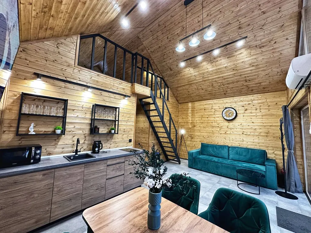 Барн-хаус 1 с чаном и сауной в сосновом лесу