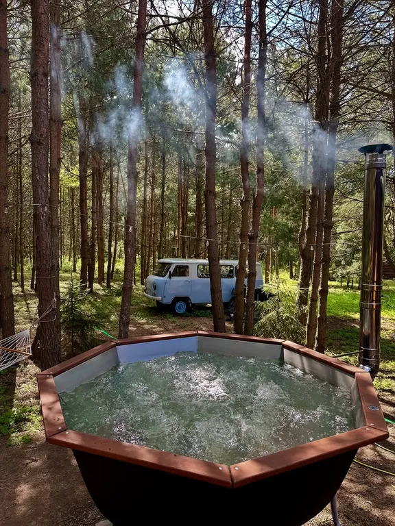 Коттедж Дом в лесу: баня, купель, проектор, камин, озеро, велосипеды — аренда посуточно в Логойск