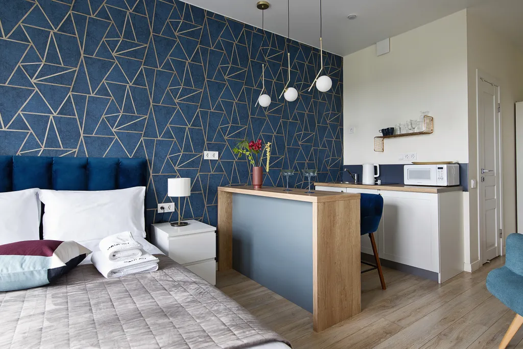 Квартира Квартира Уютная студия Синяя с панорамными окнами — Калининград