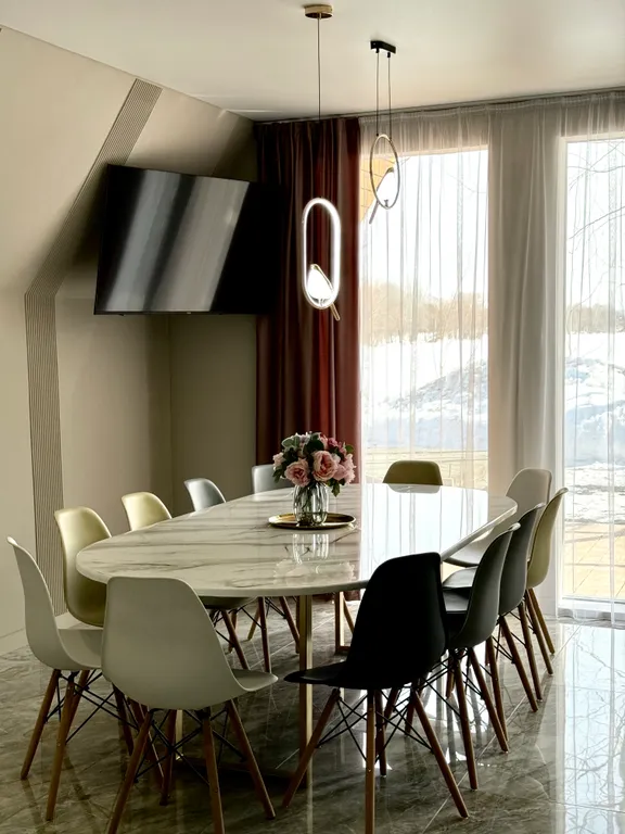 Дом с теплым бассейном на озере