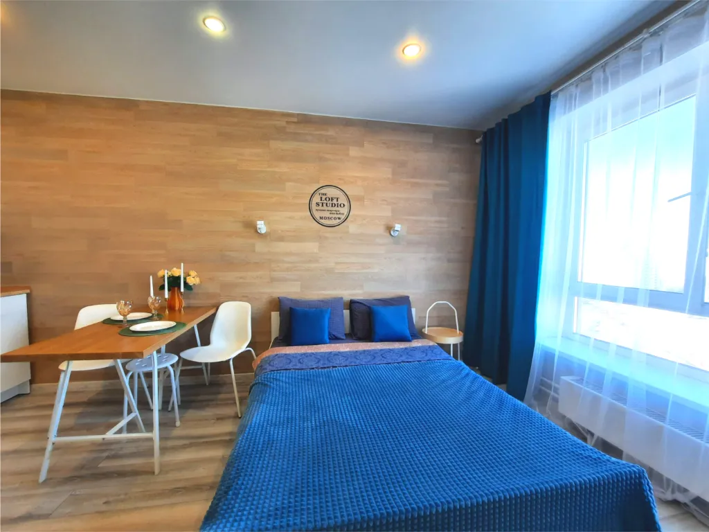 Студия для двоих — романтическое пространство с современным ремонтом