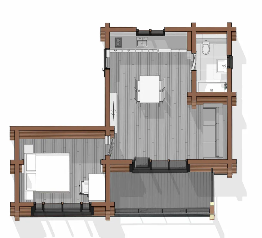 Апартаменты 2-комнатные с видом на горы