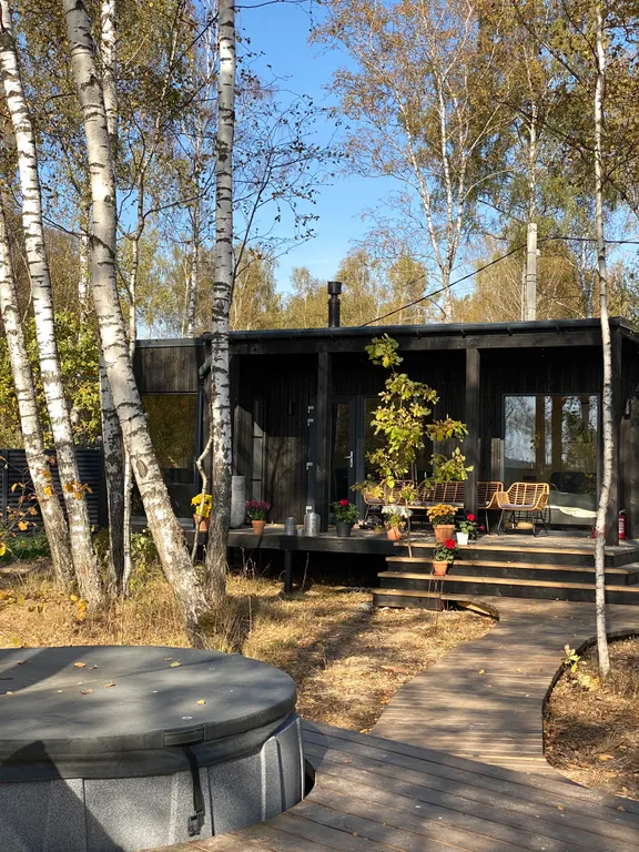 Скандинавский дом с джакузи, сауной и видом на живописное поле