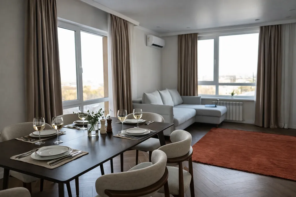 Квартира Просторная евротрешка бизнес-формата с видом на горы в ЖК Rams City — аренда посуточно в Алматы