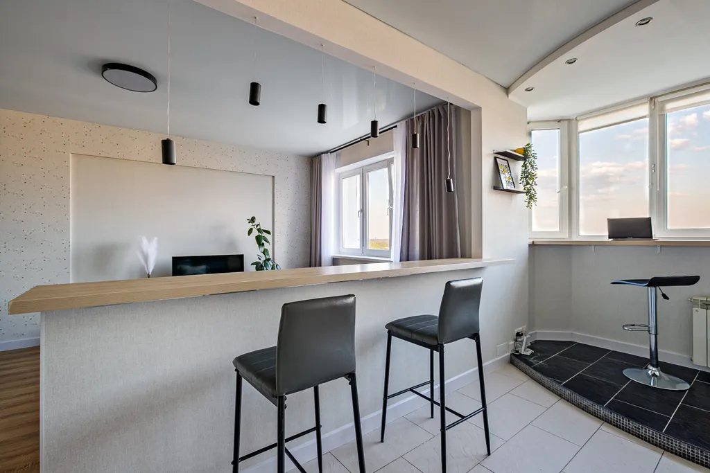 Просторная студия с чудесным видом на речку