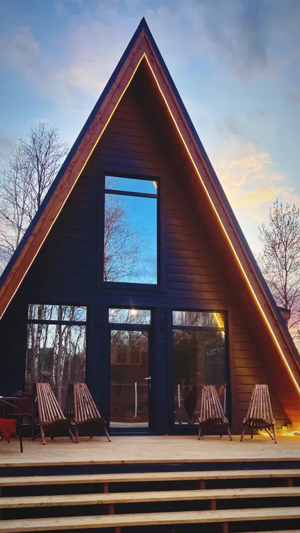 Уютнейший A-frame с сауной Черника
