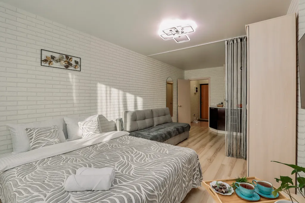 Новая студия  с 2-мя раздельными спальными местами от Город 18