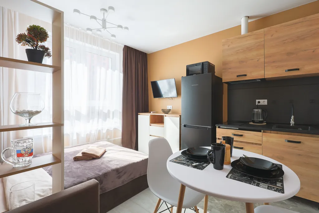 Светлая студия в ЖК Самолет