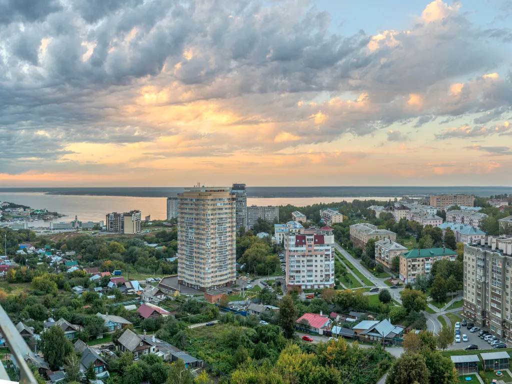 Роскошные апартаменты с видом на Волгу, кондиционер, гостиничный сервис