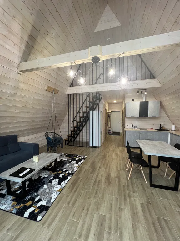 Коттедж Aframe на 4 персоны с купелью и баней на дровах