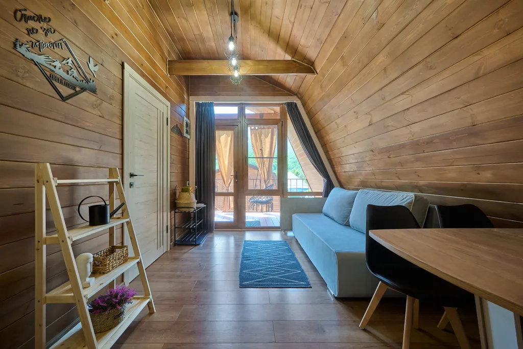 Коттедж Коттедж Шале с 1 спальней, кухня-гостиная с диваном и ванной комнатой — Мезмай