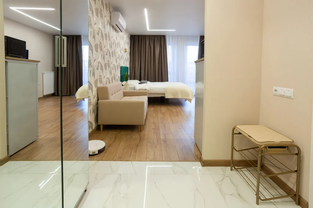 Уютная студия с балконом в шаге от Тинькофф холл и УфаАрена