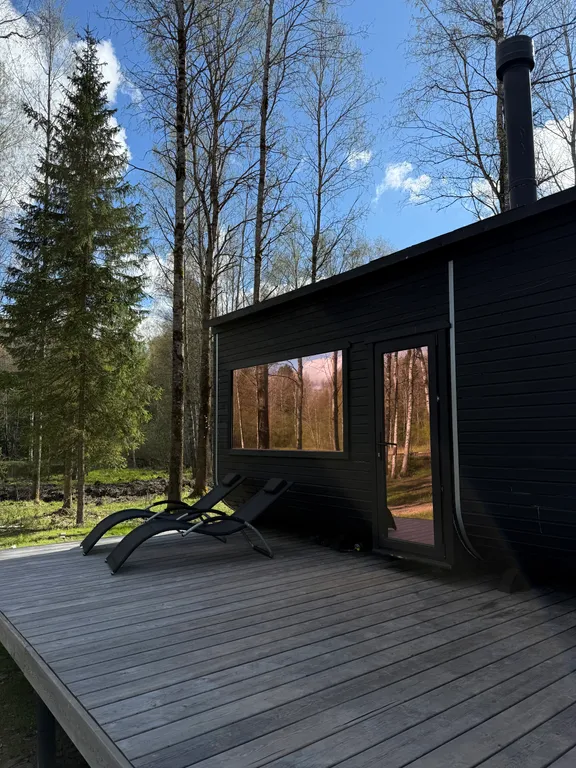 Дом у лесного озера с баней и чаном под Переславлем-Залесским