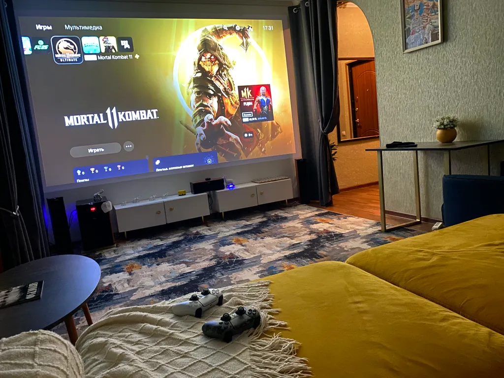 Апартаменты с Проектором 4 метра, PS5, панорамный вид на город