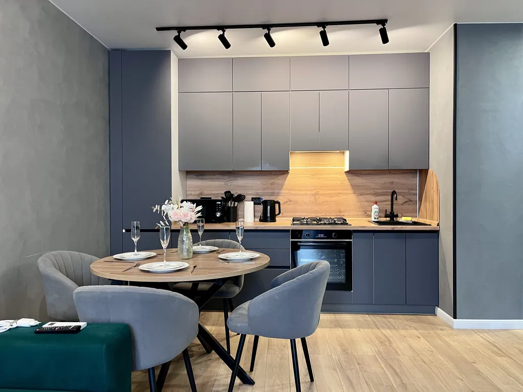 Современная квартира в тихом районе, спокойный отдых