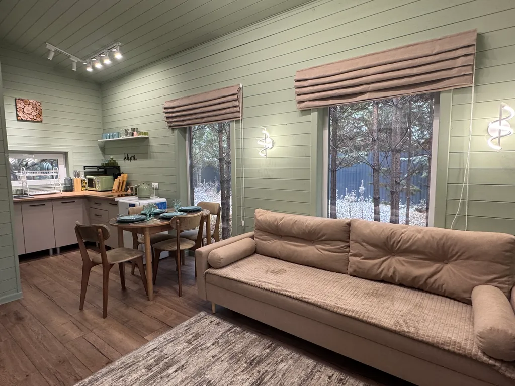 Уютный домик барн хаус в лесу с баней