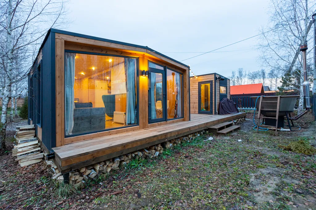 Семейный домик с финской сауной у леса