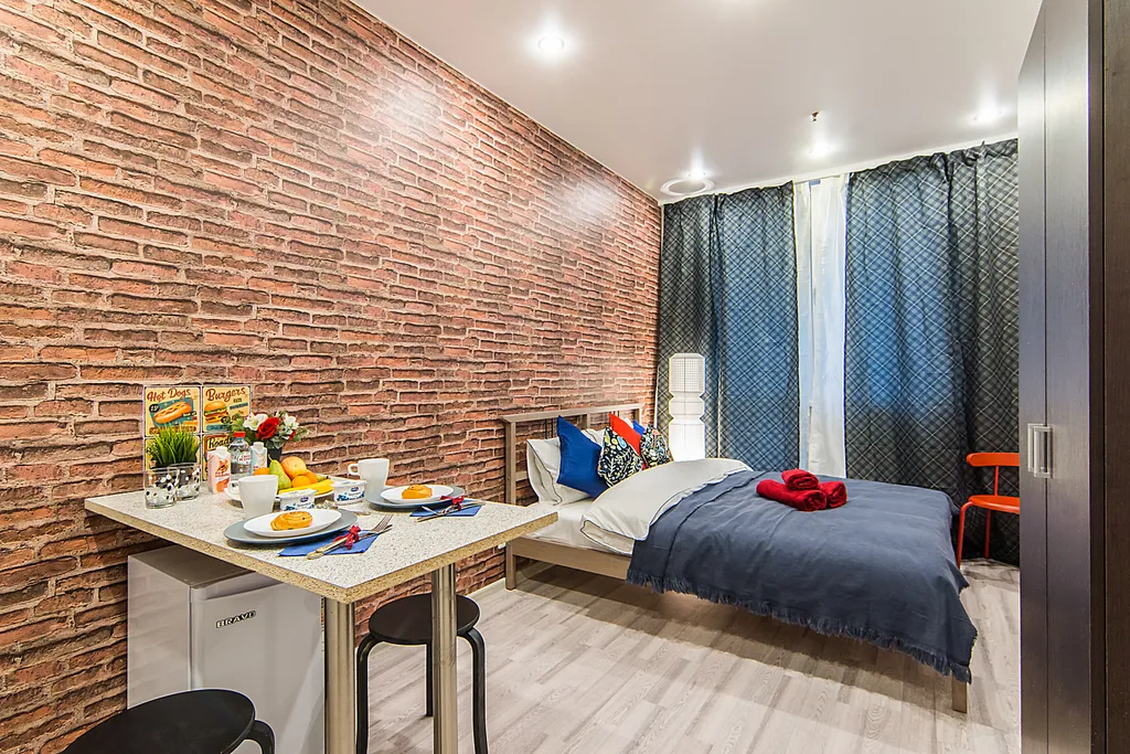 Эконом квартира студия для пары с балконом