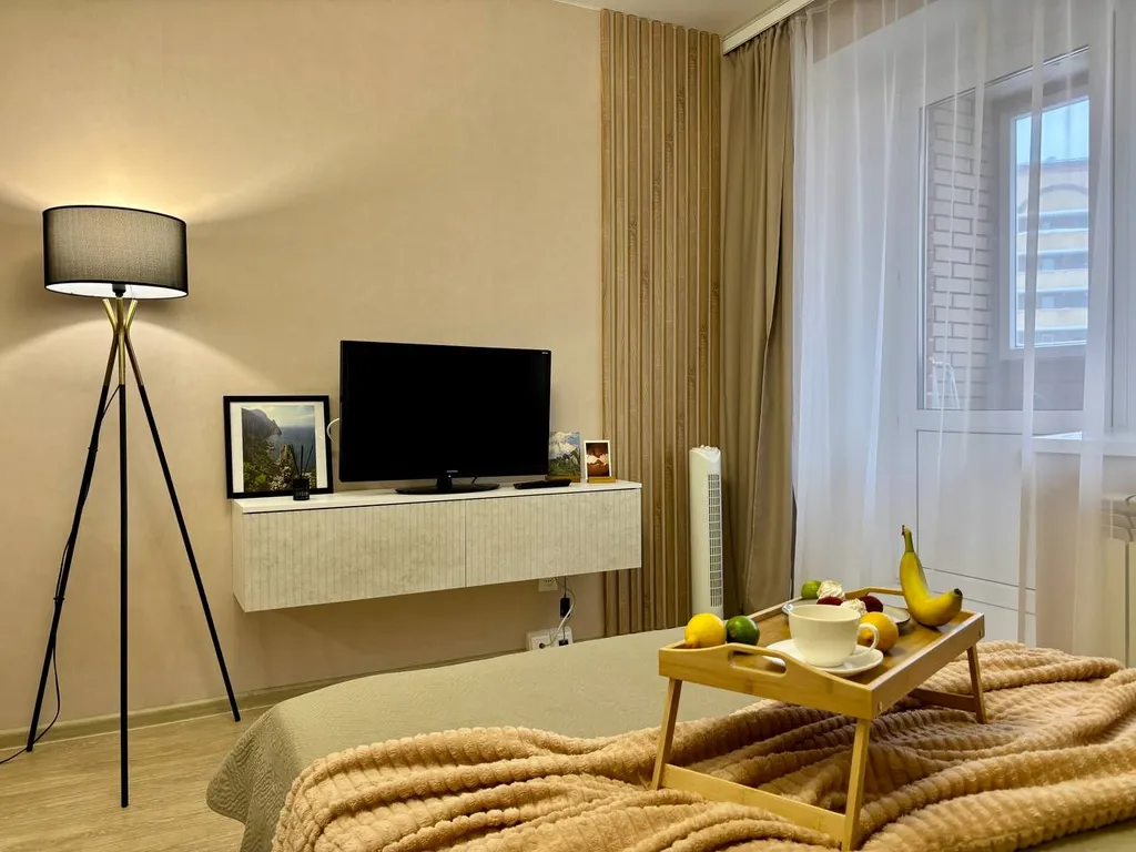 Студия с дизайнерским ремонтом