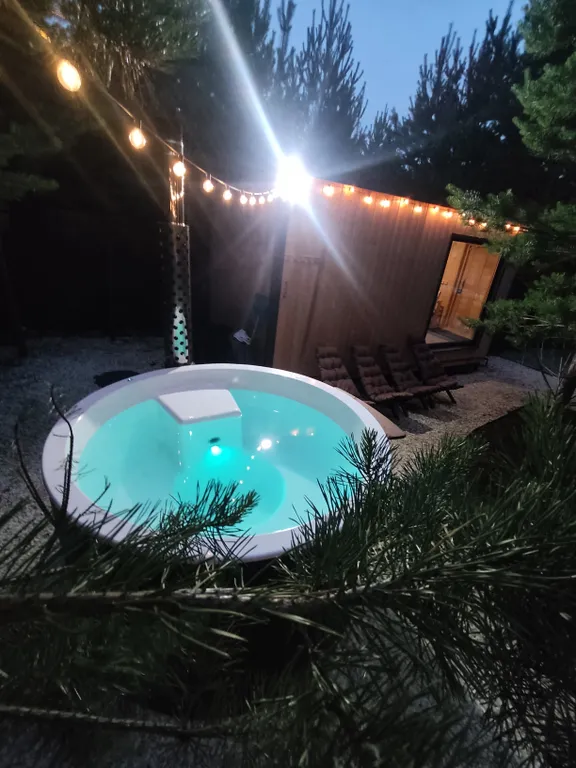 Домик, чан, баня в сосновом лесу, закрытая территория