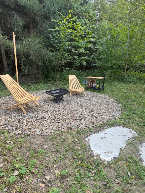 Дом баня с купелью у леса