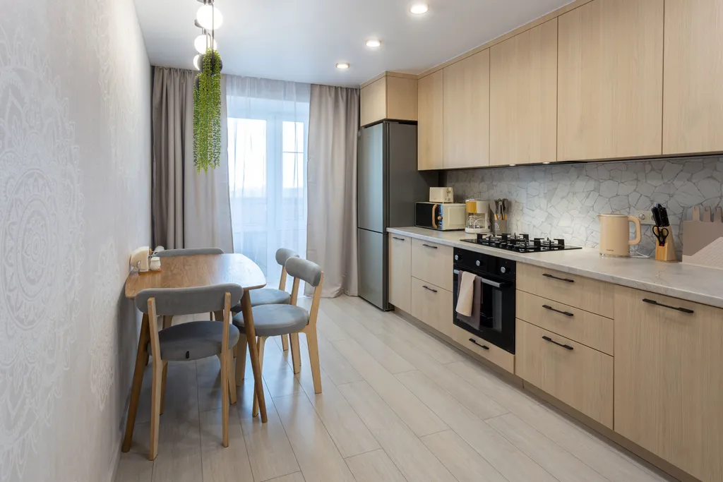 Сканди-шик с сауной и панорамным видом в центре