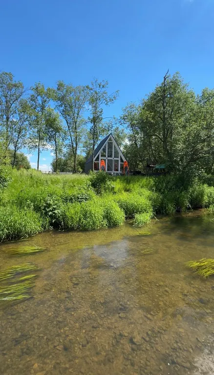 Дом А-фрейм на речке под Клином