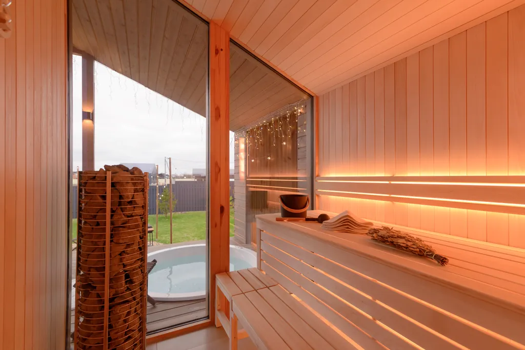 Шикарный дом с панорамной сауной и джакузи на террасе