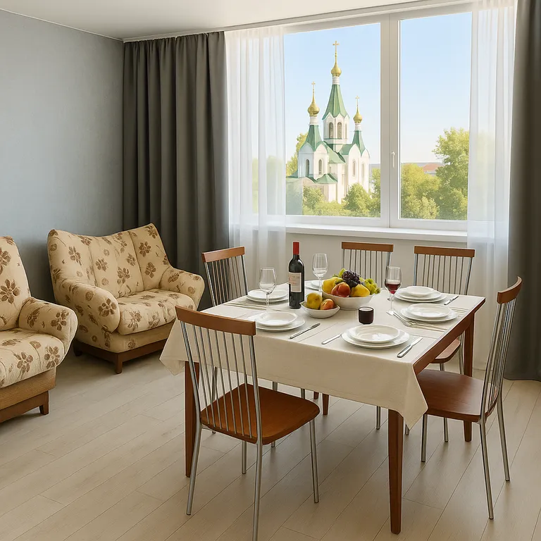 Двухкомнатная квартира у Космопорта с большой ванной