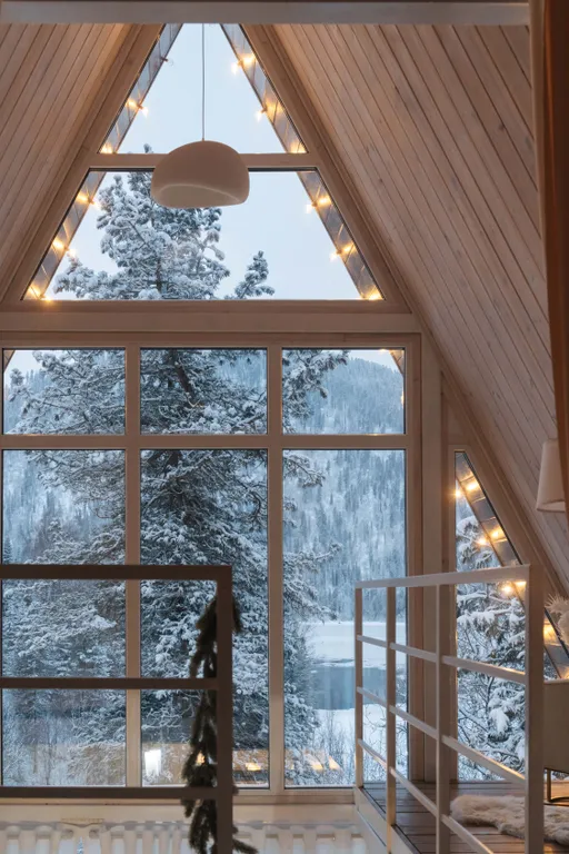 Villa Roma Телецкое - панорамный А-фрэйм 2 с видом на горы и озеро