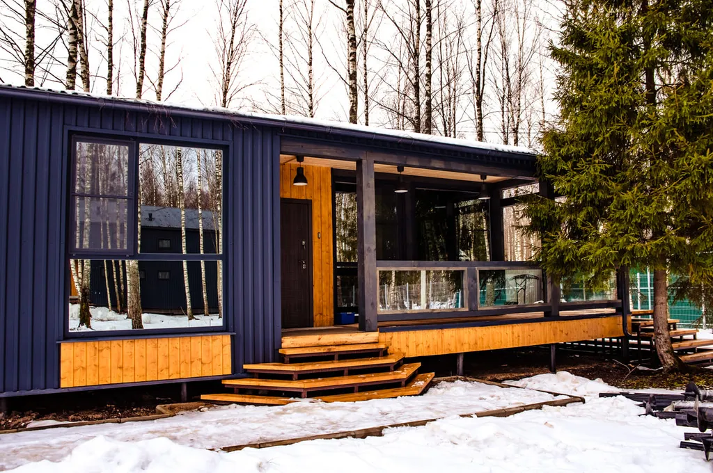 Дом В стиле лофт мини с панорамными окнами