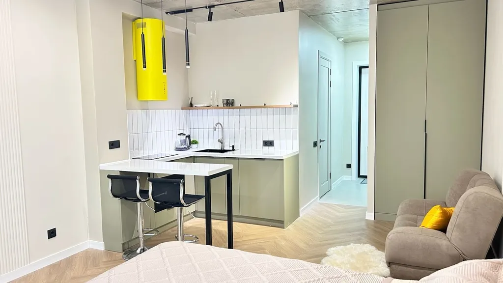 Уютная студия в стиле Джапанди