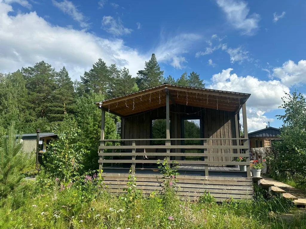 Темный домик на опушке леса