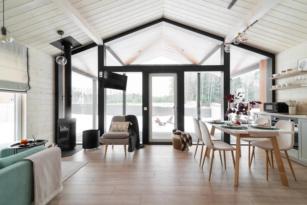 Коттедж Стильный барнхаус с сауной, камином и панорамой — аренда посуточно в Домодедово